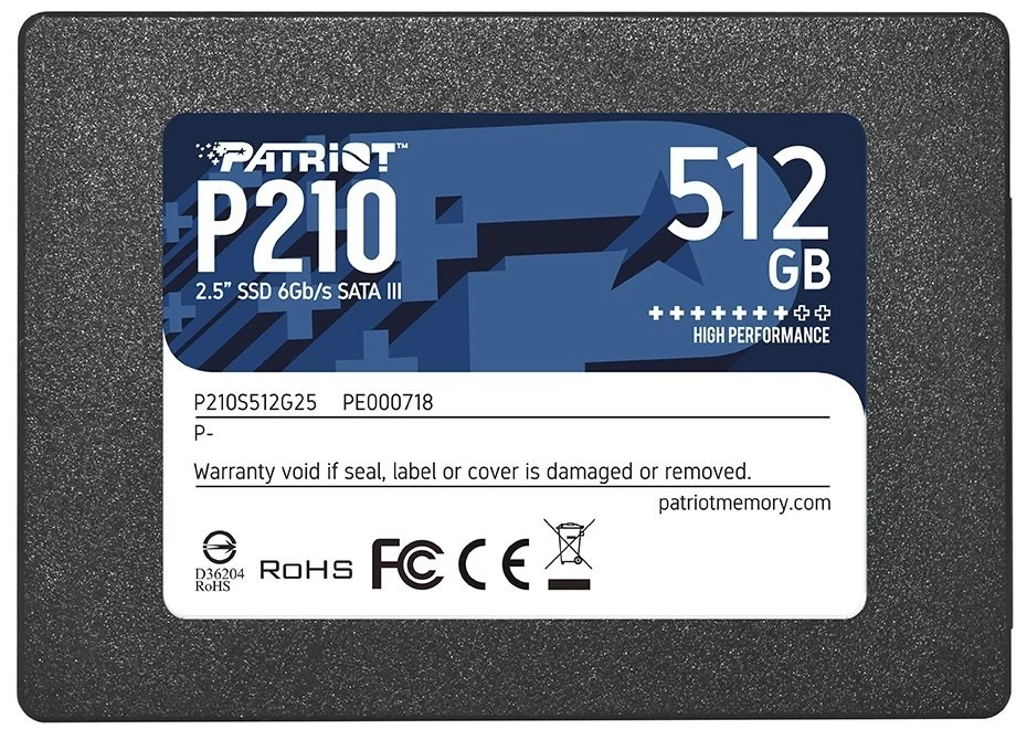 SSD накопитель PATRIOT P210 512 GB (P210S512G25)