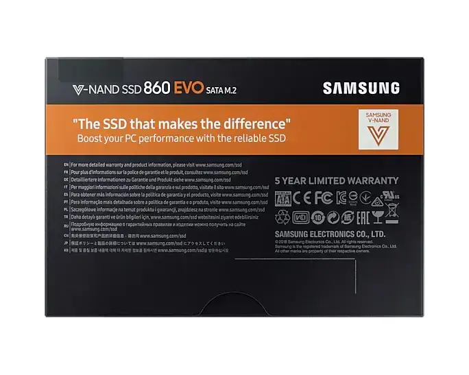 SSD накопитель Samsung 860 EVO SATA III M2 500GB (MZ-N6E500BW)