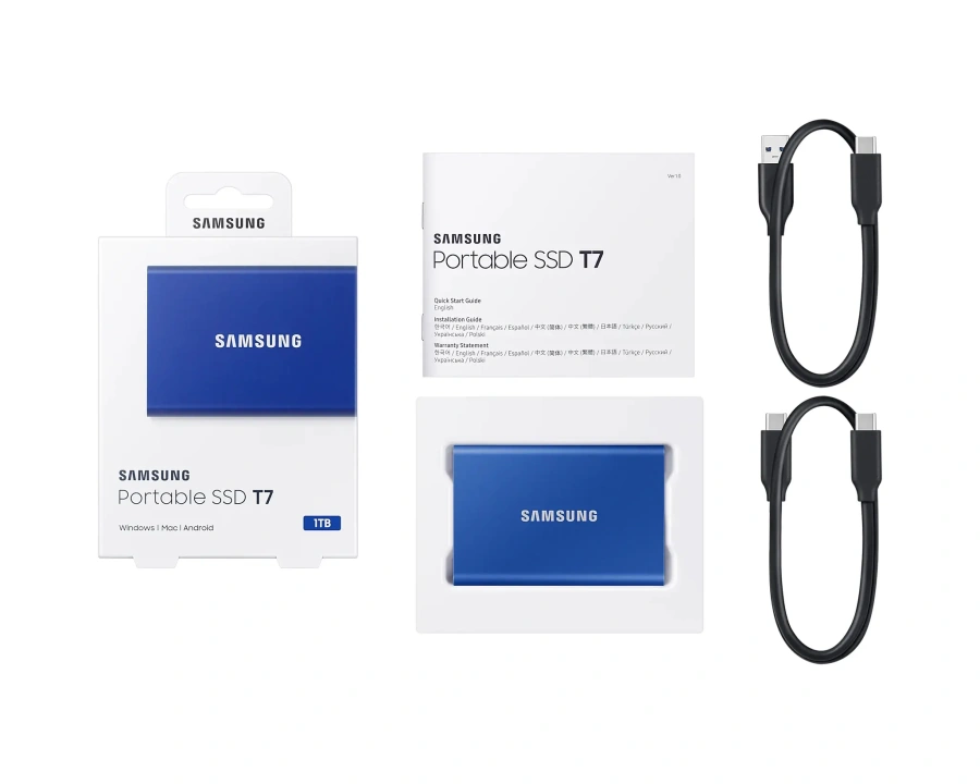 SSD накопитель Samsung T7 1 TB Indigo Blue (MU-PC1T0H/WW)