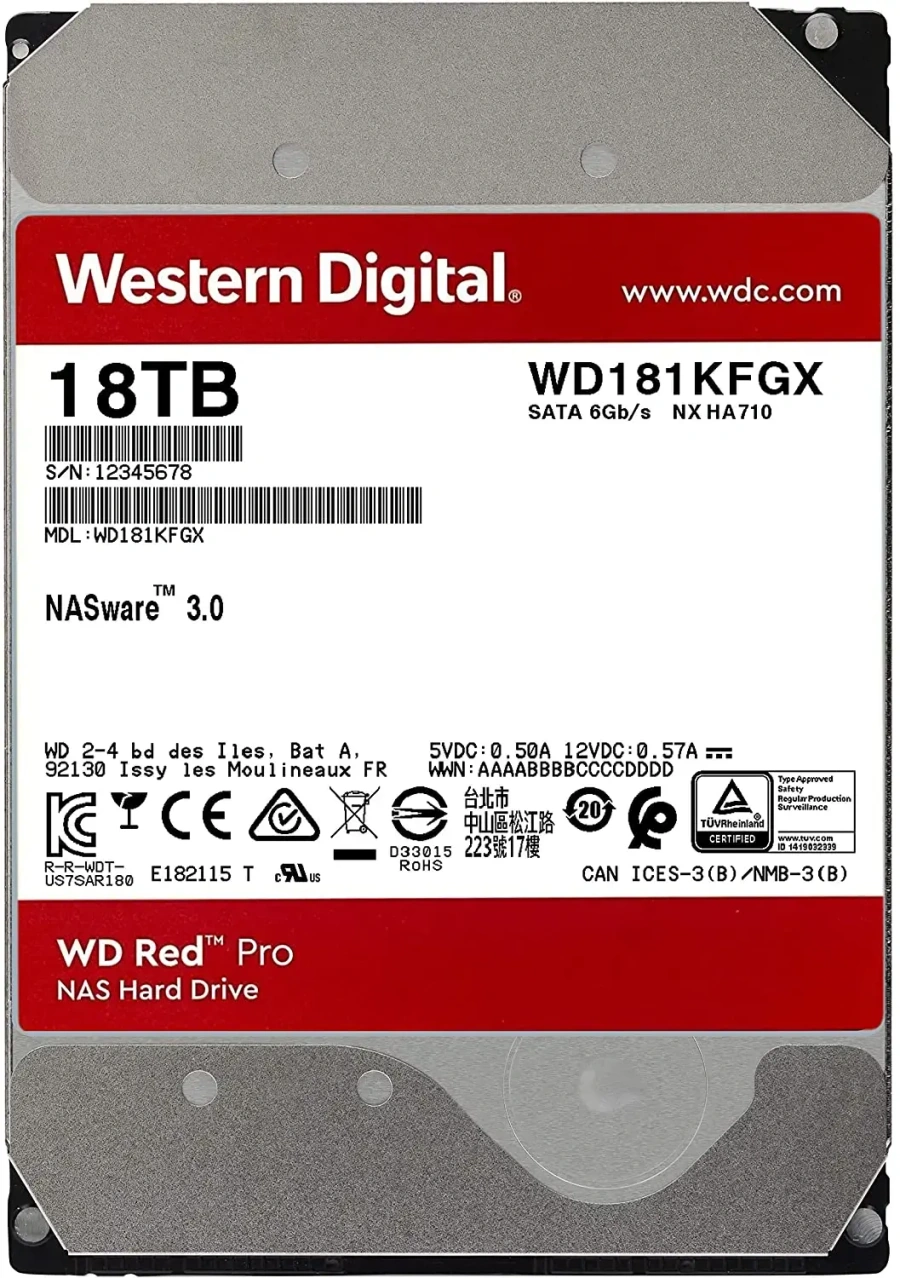 Жорсткий диск WD Red Pro 18 TB (WD181KFGX)