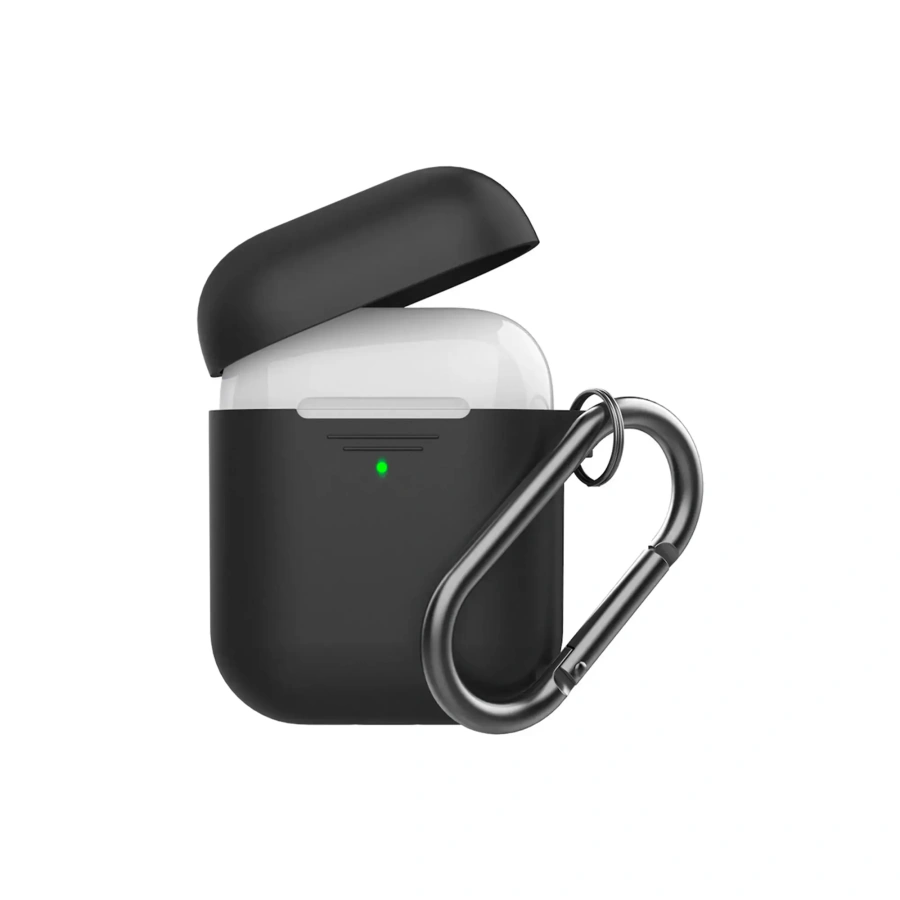 Чехол AHASTYLE дуо с карабином для Apple AirPods - Black (AHA-02060-BLK)