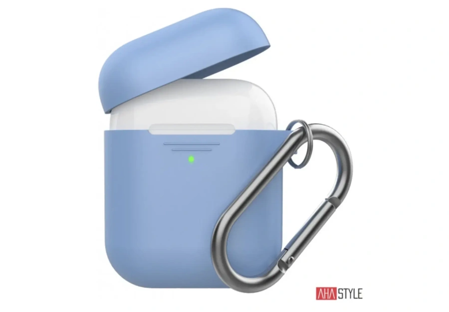 Чехол AHASTYLE дуо с карабином для Apple AirPods - Blue (AHA-02060-SBL)