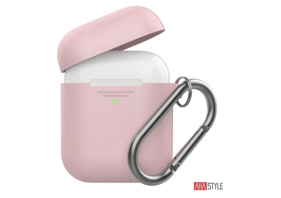 Чохол AHASTYLE дуо ​​з карабіном для Apple AirPods - Pink (AHA-02060-PNK)