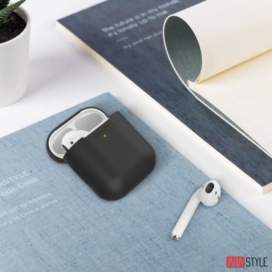 Чохол AHASTYLE дуо ​​для Apple AirPods - Black (AHA-02020-BLK)