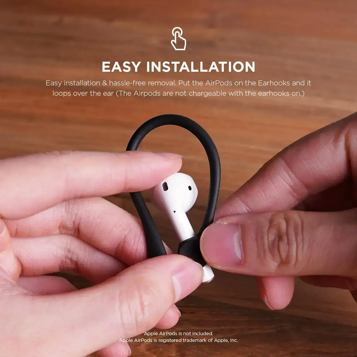 Держатель для Airpods Elago Earhook - Black (EAP-HOOKS-BK)