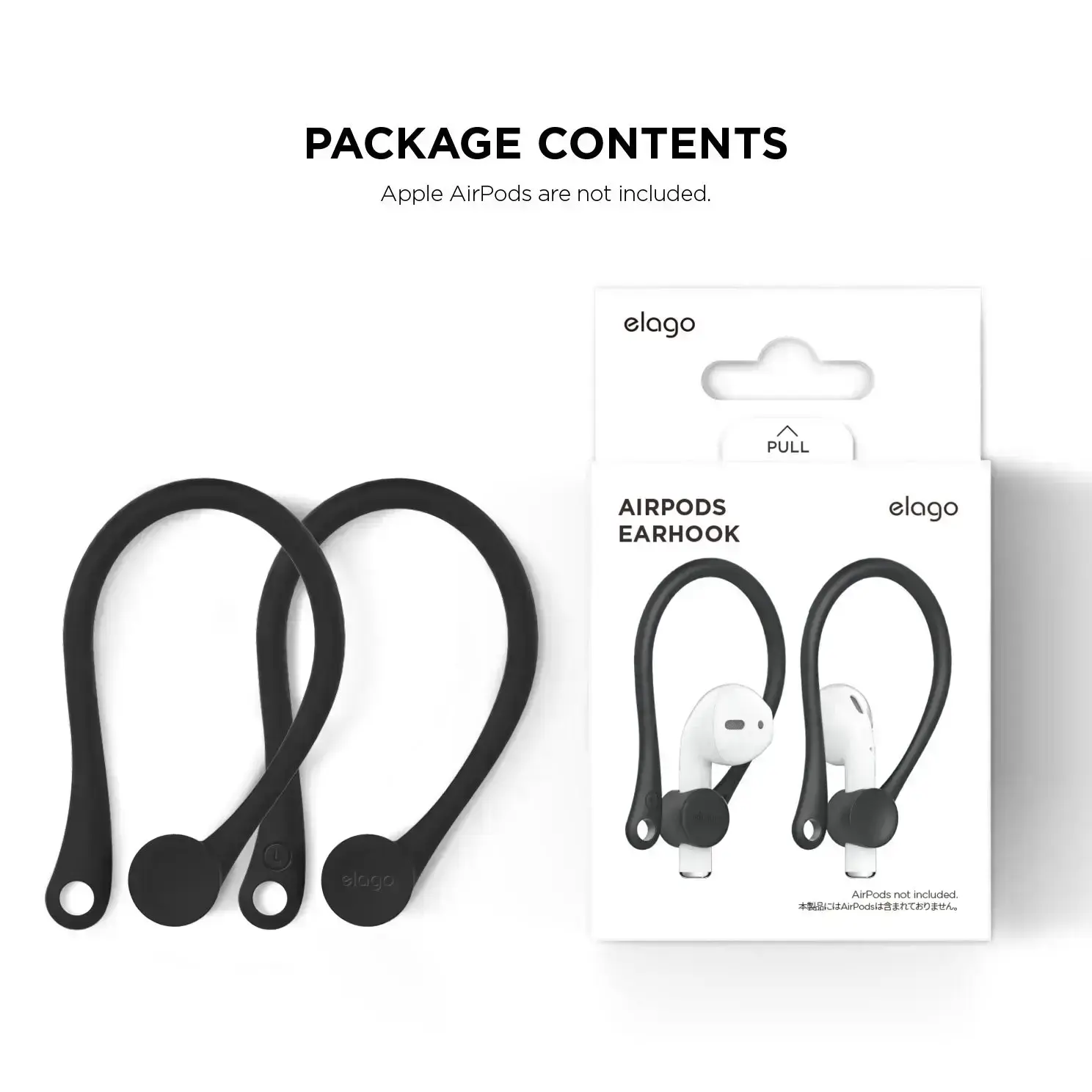 Держатель для Airpods Elago Earhook - Black (EAP-HOOKS-BK)