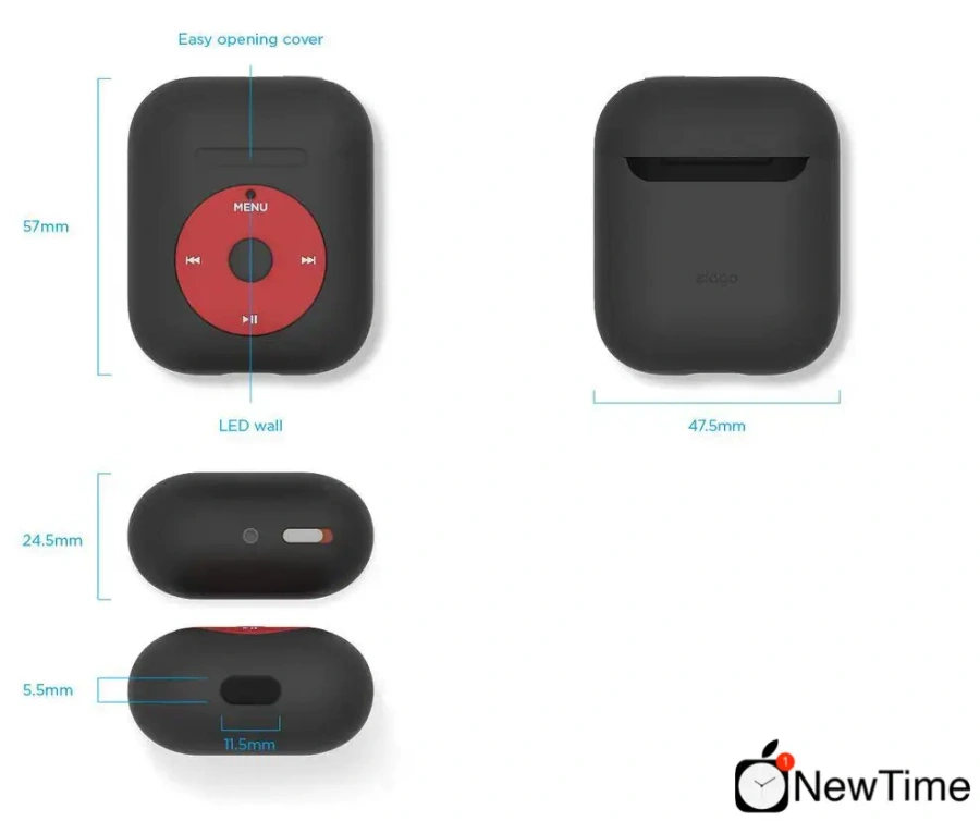 Elago AW6 Basic Case Black for Airpods (EAW6-BA-BK) 