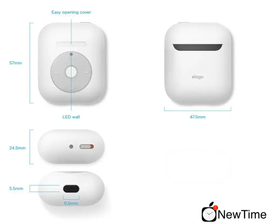 Elago AW6 Basic Case White for Airpods (EAW6-BA-WH)