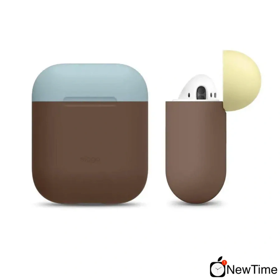Elago Duo Case Dark Brown/Pastel Blue/Yellow for Airpods (EAPDO-DBR-YEPBL)