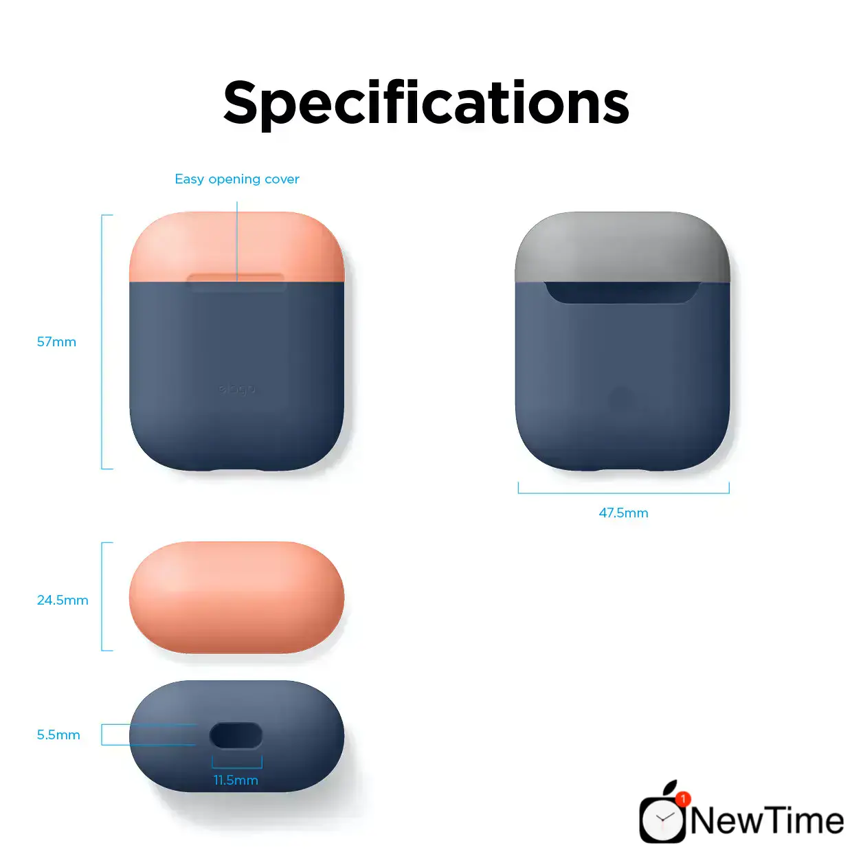Elago Duo Case Jean Indigo / Peach / Medium Grey for Airpods (EAPDO-JIN-PEMGY)