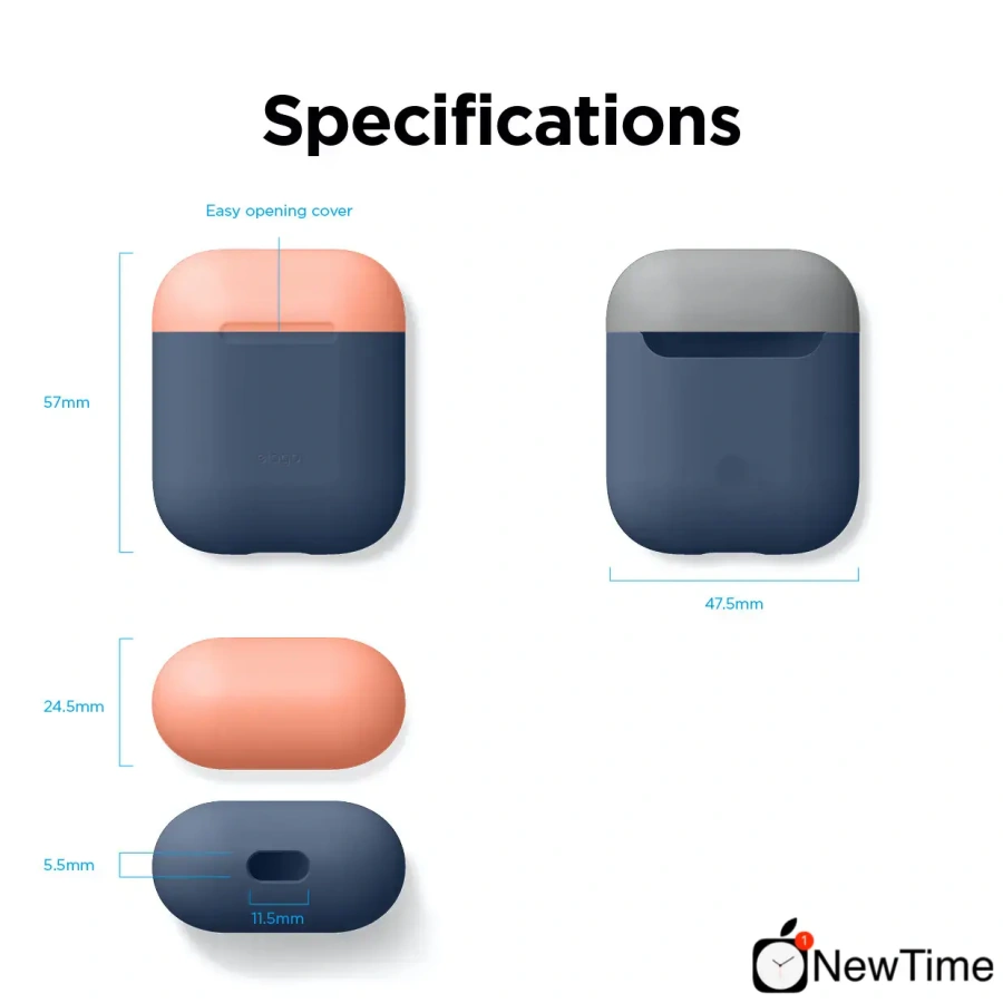 Elago Duo Case Jean Indigo/Peach/Medium Grey for Airpods (EAPDO-JIN-PEMGY)