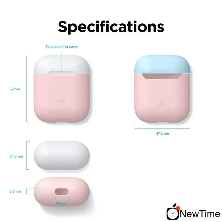 Elago Duo Case Pink/White/Pastel Blue for Airpods (EAPDO-PK-WHPBL)