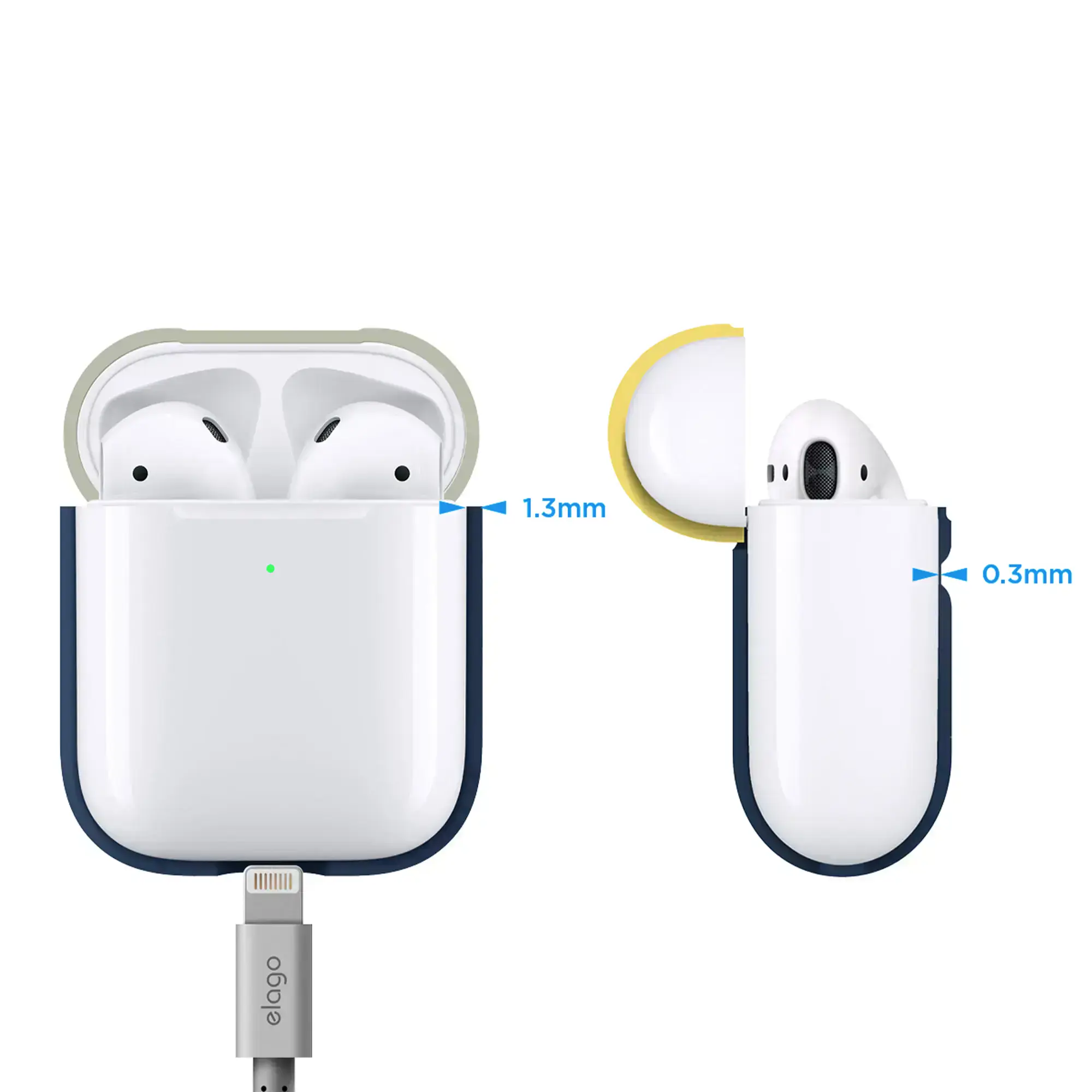 Elago A2 Duo Case Indigo/Classic White/Yellow for Airpods with Wireless Charging Case (EAP2DO-JIN-CWHYE)