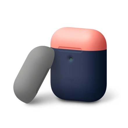 Elago A2 Duo Case Indigo / Peach / Medium Grey for Airpods with Wireless Charging Case (EAP2DO-JIN-PEMGY)