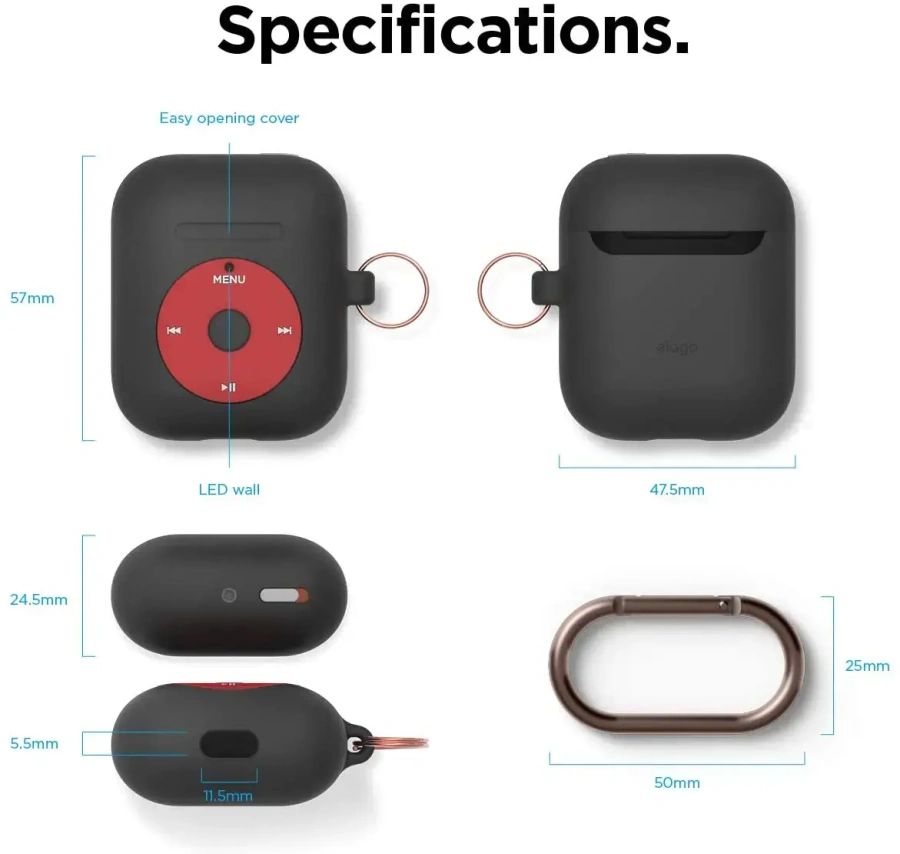 Elago AW6 Hang Case Black for Airpods (EAW6-HANG-BK)