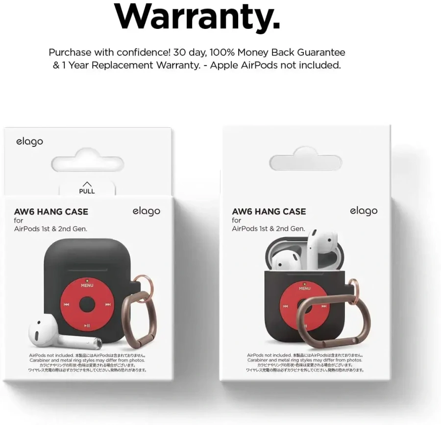 Elago AW6 Hang Case Black for Airpods (EAW6-HANG-BK)