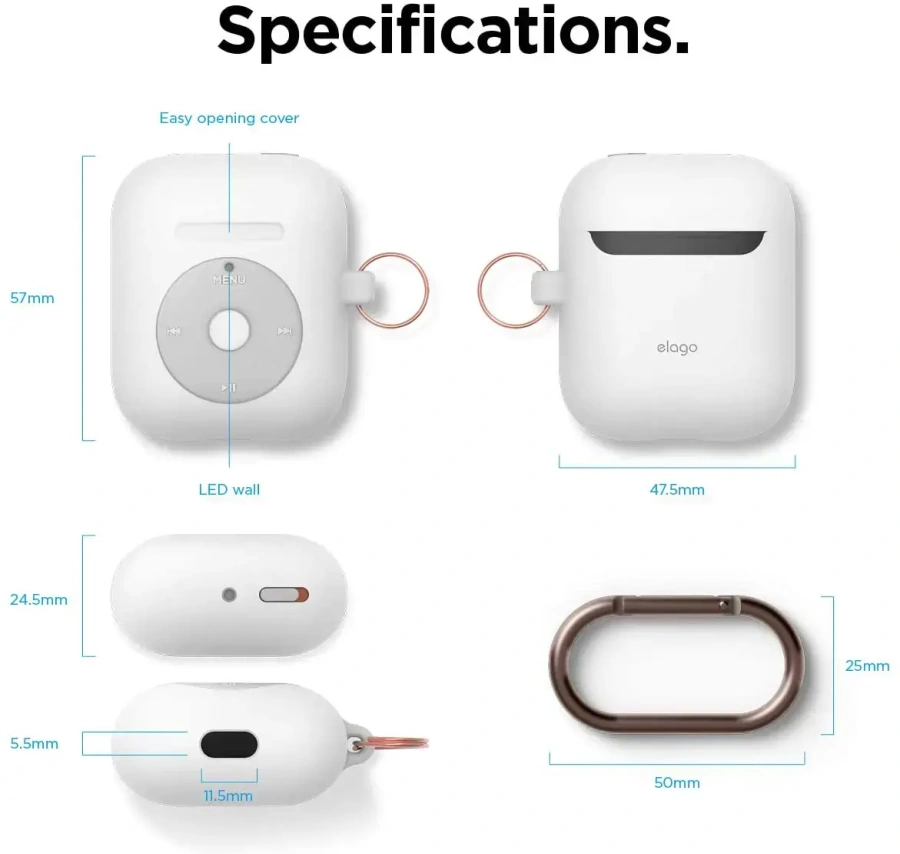 Elago AW6 Hang Case White for Airpods (EAW6-HANG-WH)