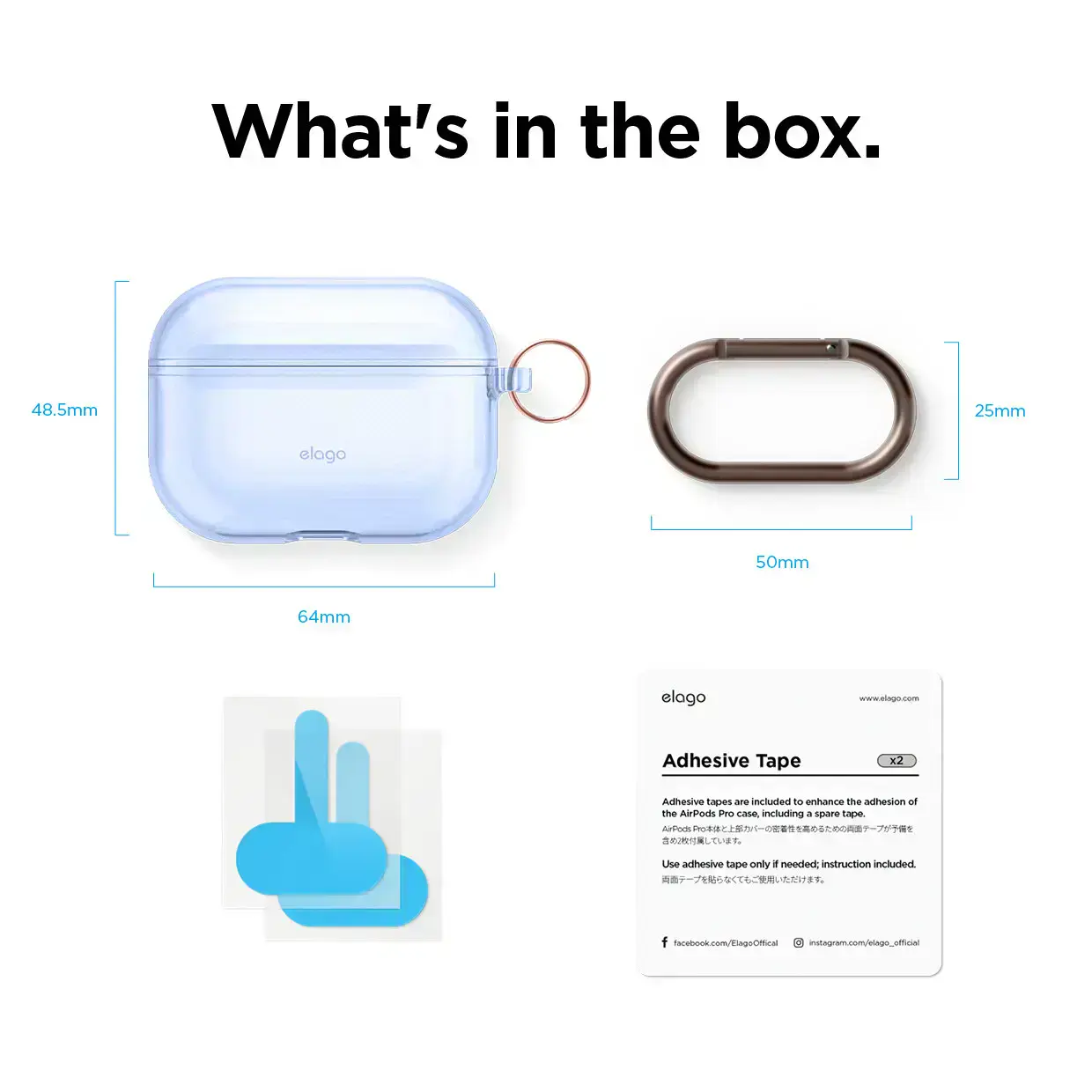Elago Clear Case for Airpods Pro - Aqua Blue (EAPPCL-HANG-ABL)