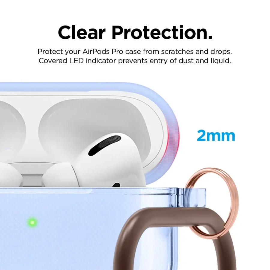 Elago Clear Case for Airpods Pro - Aqua Blue (EAPPCL-HANG-ABL)