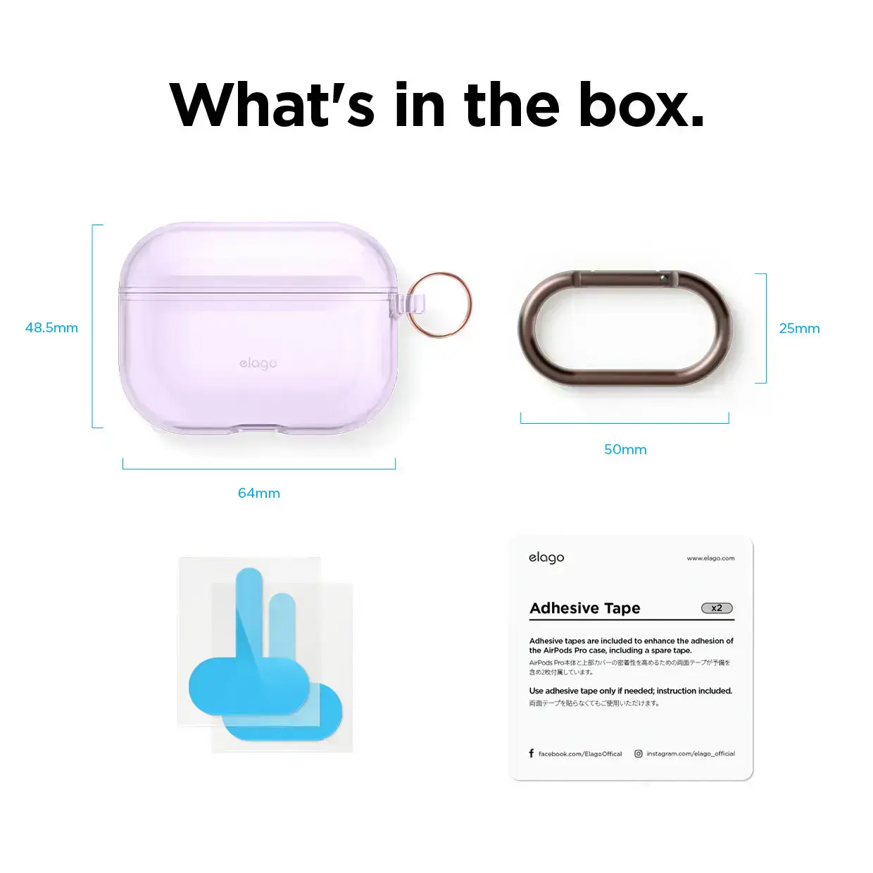 Elago Clear Case for Airpods Pro - Lavender (EAPPCL-HANG-LV)
