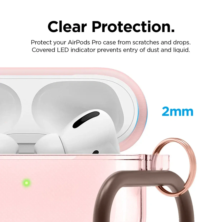 Elago Clear Case for Airpods Pro - Lovely Pink (EAPPCL-HANG-LPK)