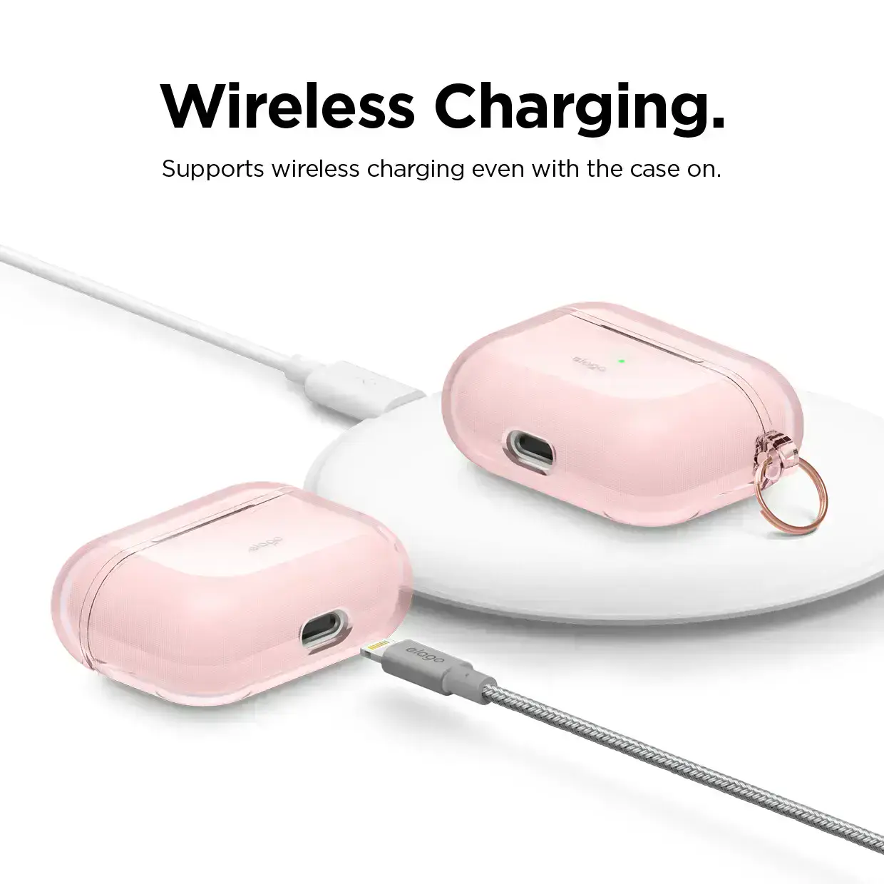 Elago Clear Case for Airpods Pro - Lovely Pink (EAPPCL-HANG-LPK)