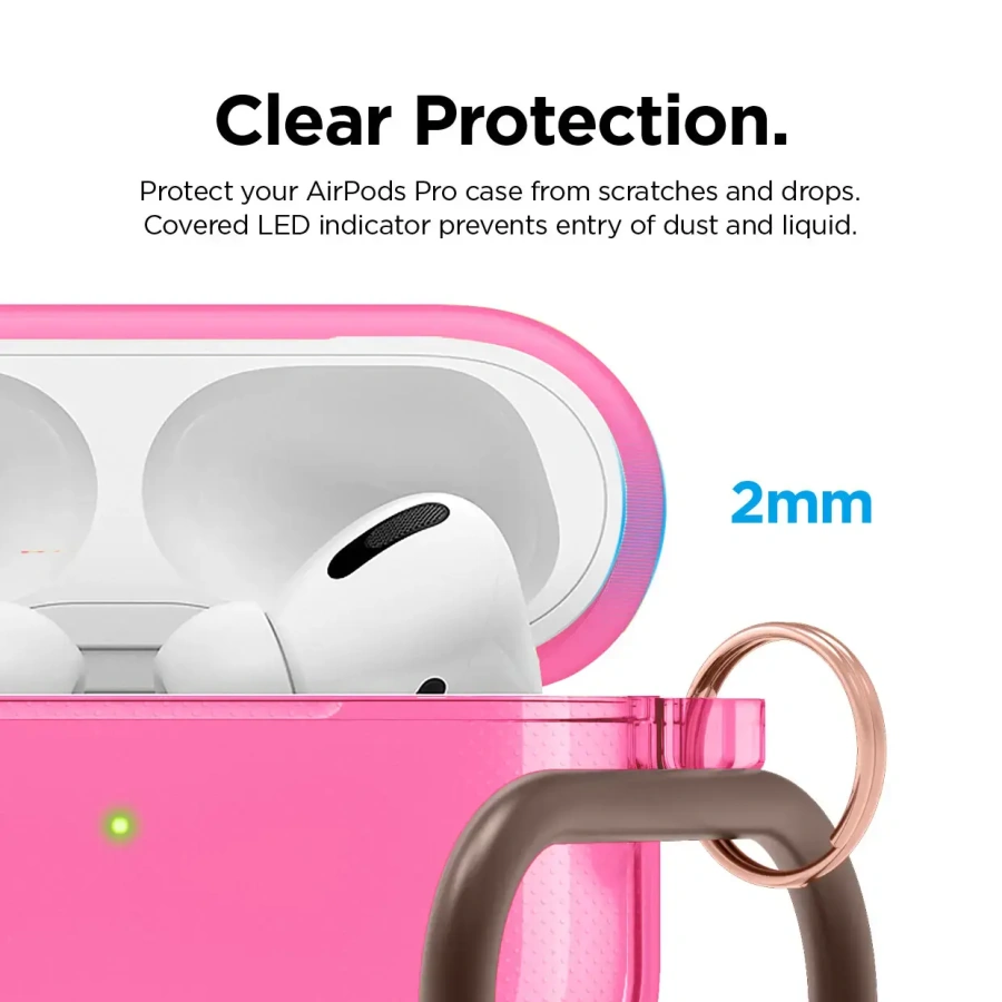Elago Clear Case for Airpods Pro - Neon Hot Pink (EAPPCL-HANG-NHPK)