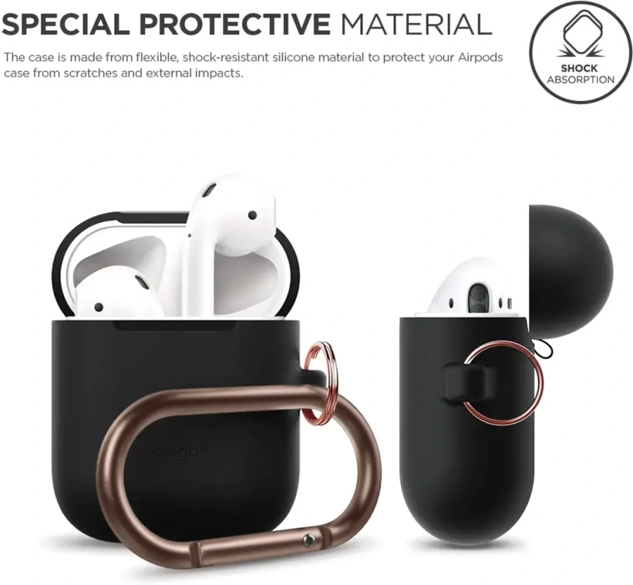 Elago Hang Silicone Case Black for Airpods (EAPSC-HANG-BK)