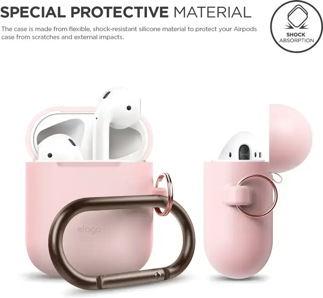 Elago Hang Silicone Case Pink for Airpods (EAPSC-HANG-PK)