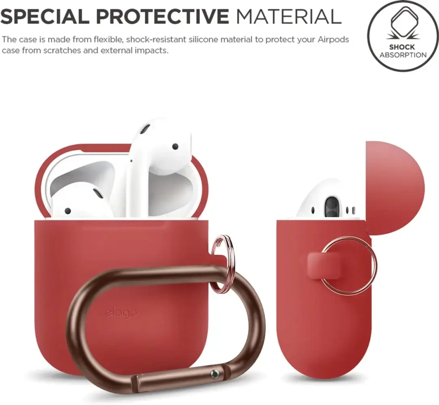 Elago Hang Silicone Case Red for Airpods (EAPSC-HANG-RD)