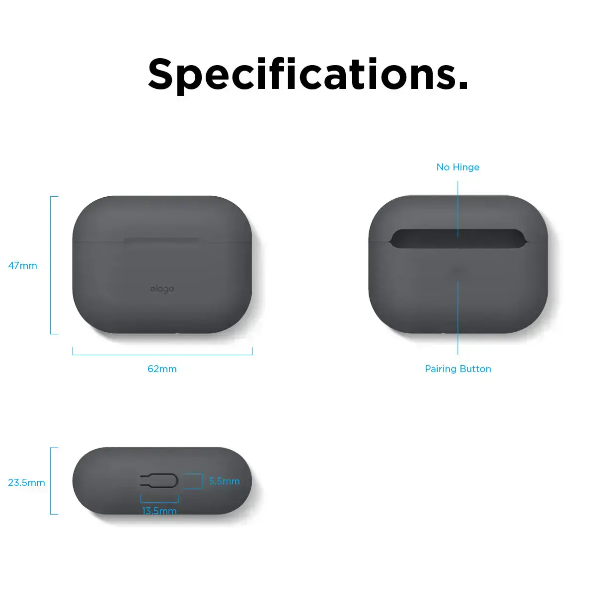 Elago Slim Case Dark Grey for AirPods Pro (EAPPSM-BA-DGY)