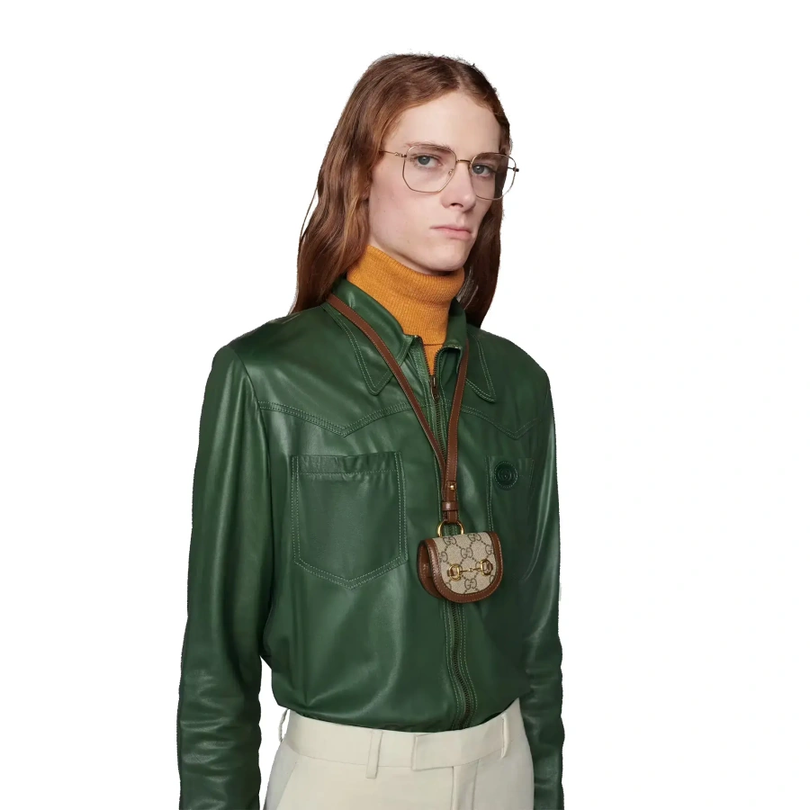 Чохол Gucci Horsebit 1955 для AirPods Beige/ebony (‎643880 92TCG 8563)