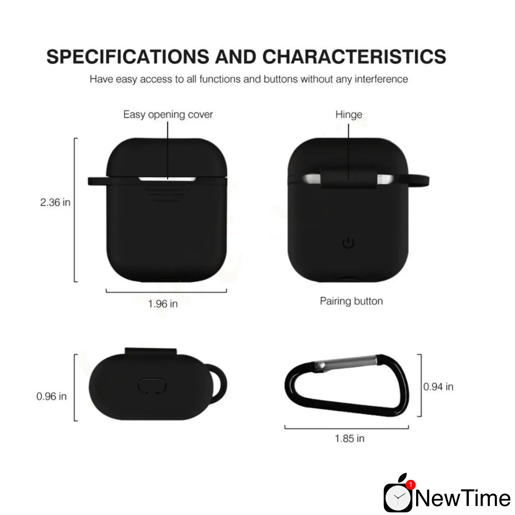 Протиударний силіконовий чохол для Apple AirPods (Black)