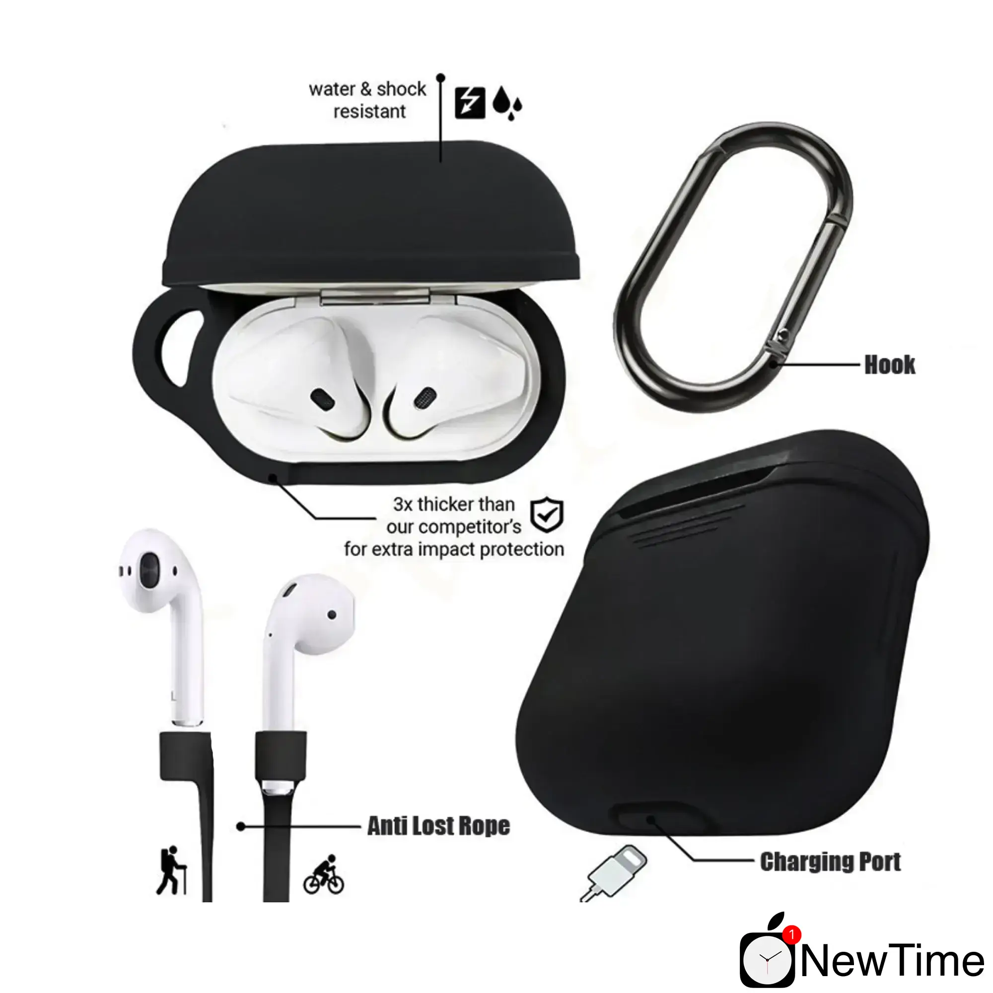 Противоударный силиконовый чехол для Apple AirPods (Red)