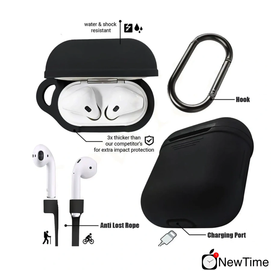 Противоударный силиконовый чехол для Apple AirPods (White)