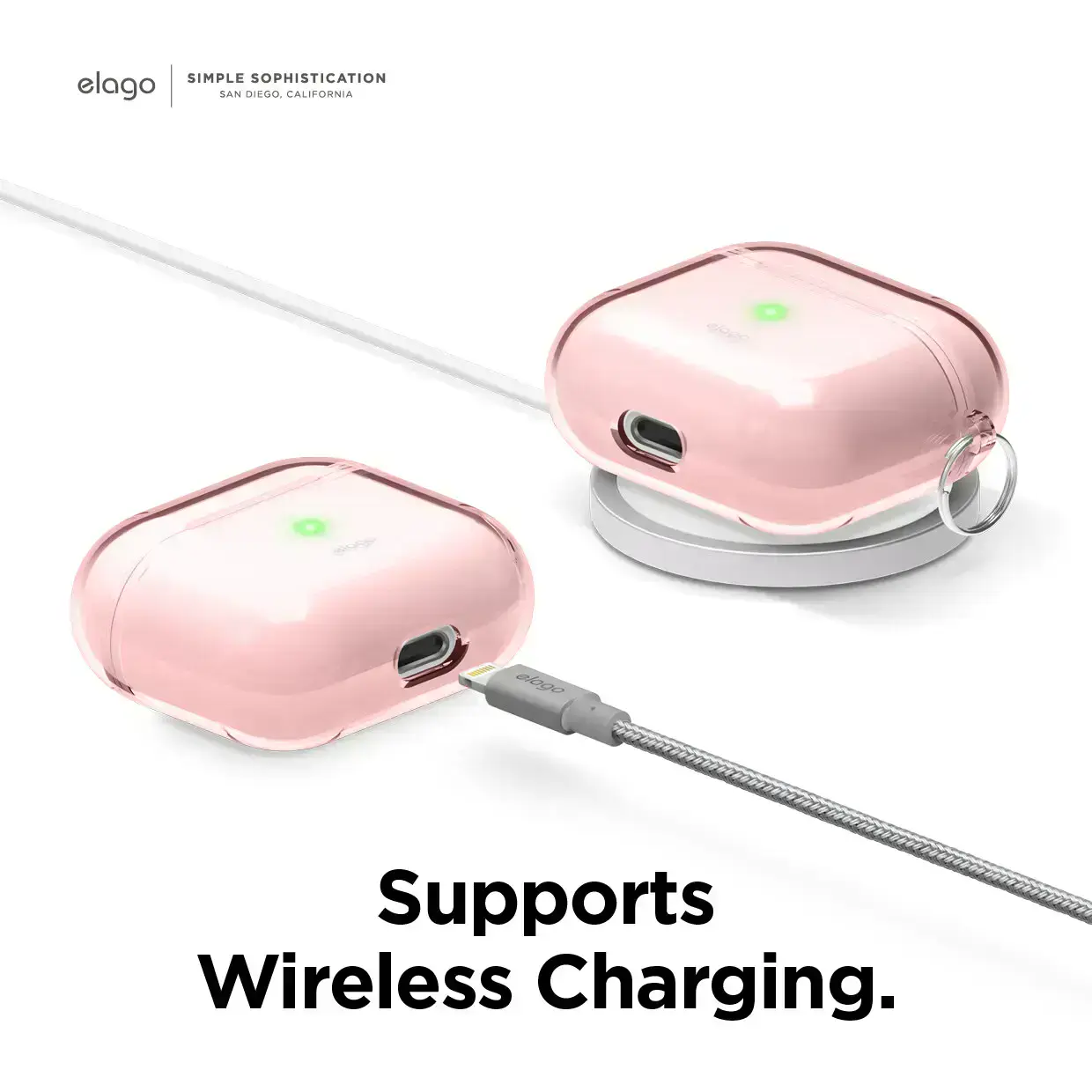 Elago Clear Case for Airpods 3 - Lovely Pink (EAP3CL-HANG-LPK)