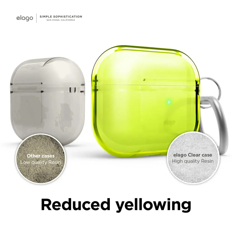 Elago Clear Case for Airpods 3 - Neon Yellow (EAP3CL-HANG-NYE)