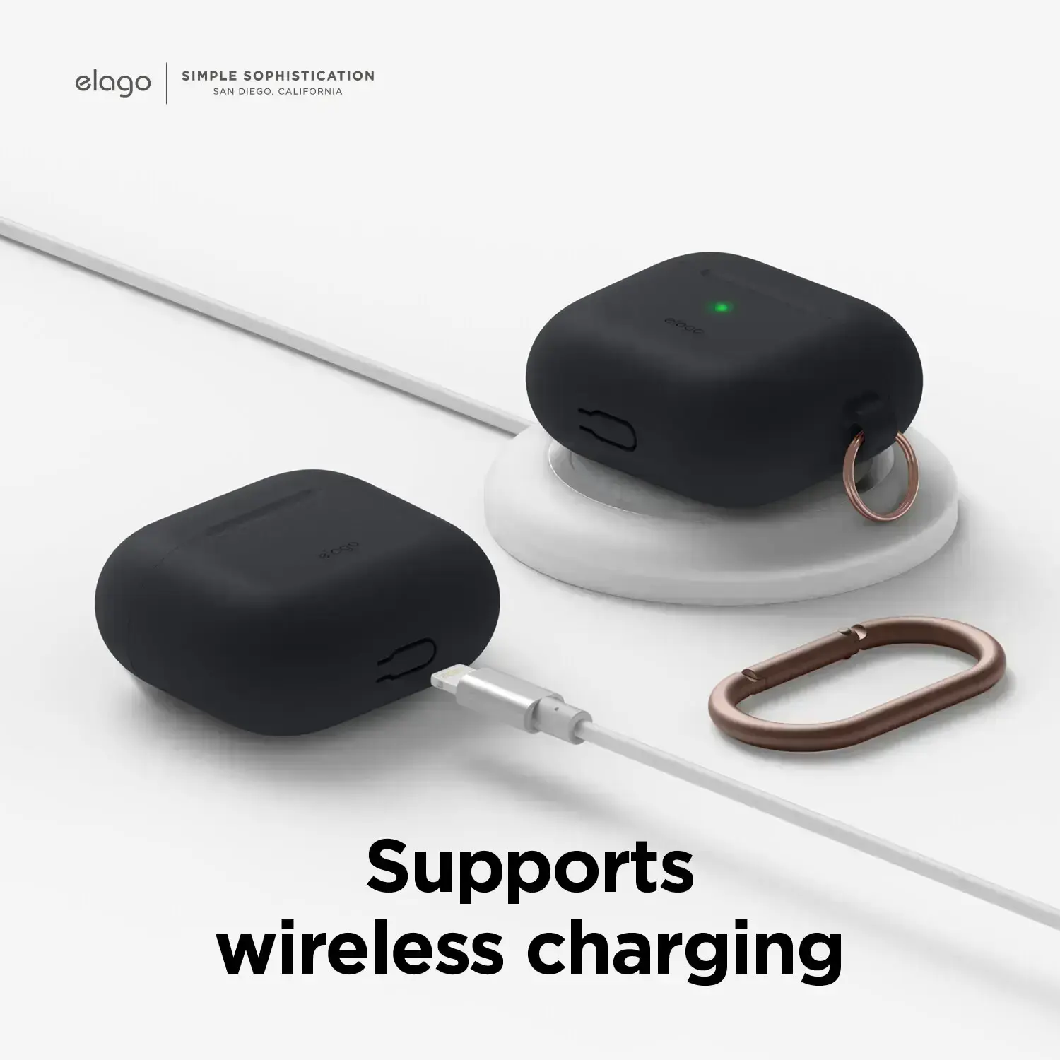Elago Hang Silicone Case for Airpods 3 - Black (EAP3HG-HANG-BK)