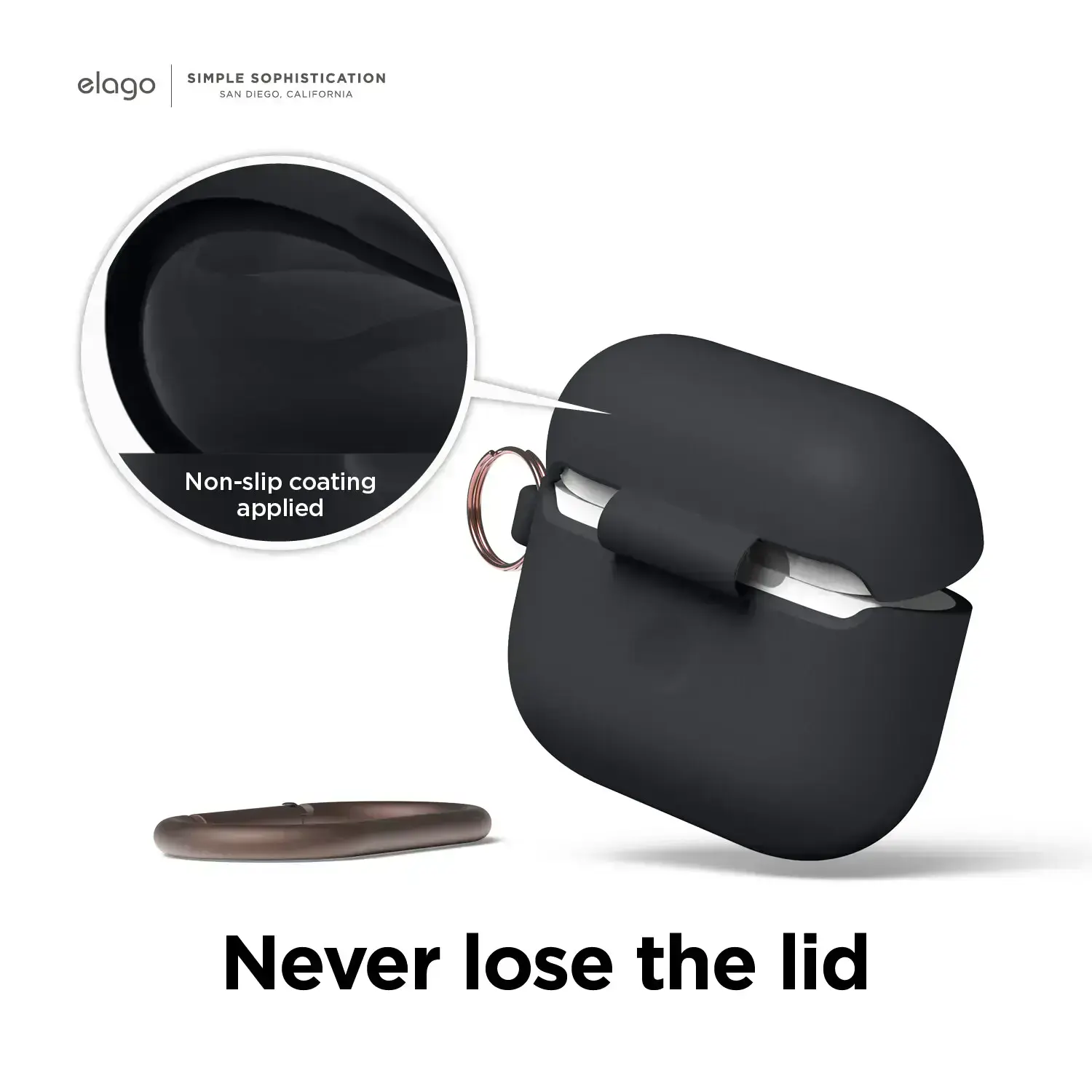 Elago Hang Silicone Case for Airpods 3 - Black (EAP3HG-HANG-BK)