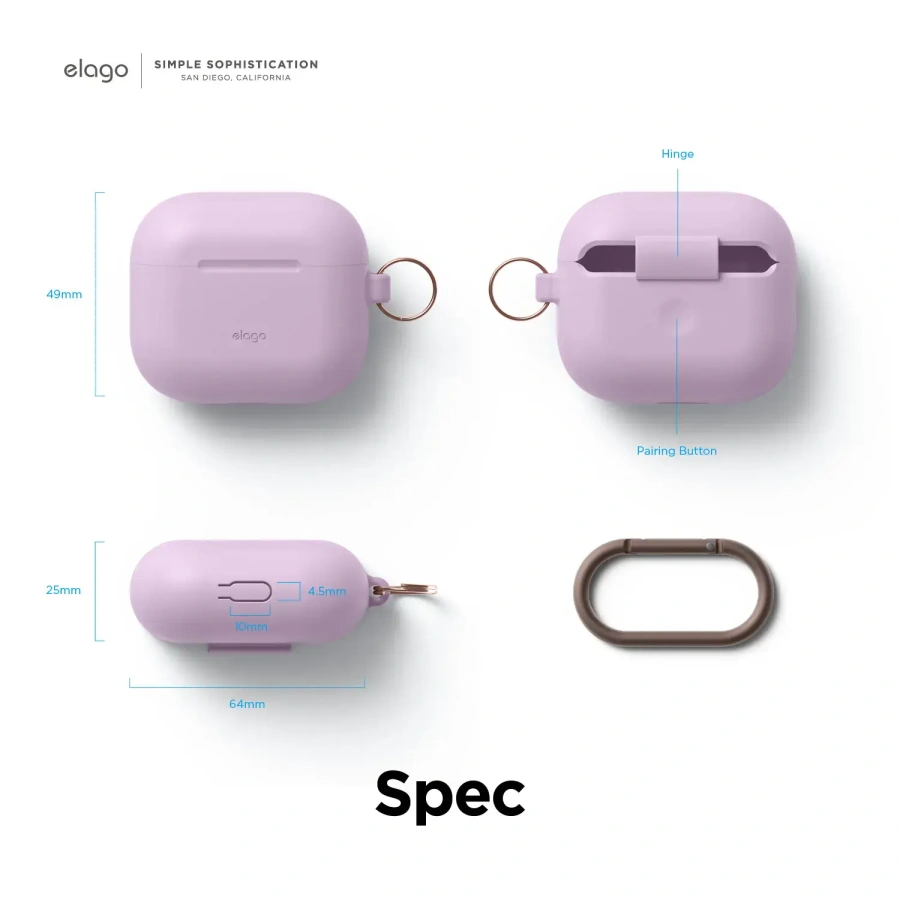 Elago Hang Silicone Case for Airpods 3 - Lavender (EAP3HG-HANG-LV)