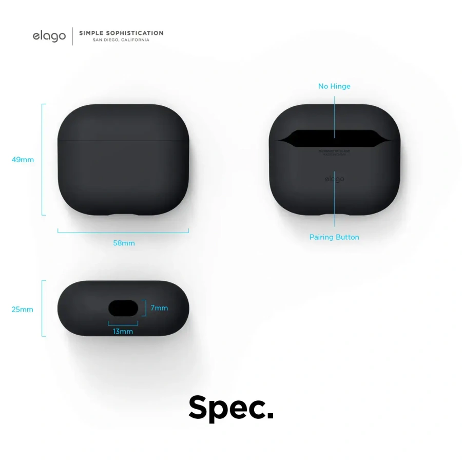 Elago Liquid Hybrid Case for Airpods 3 - Black (EAP3RH-BK)