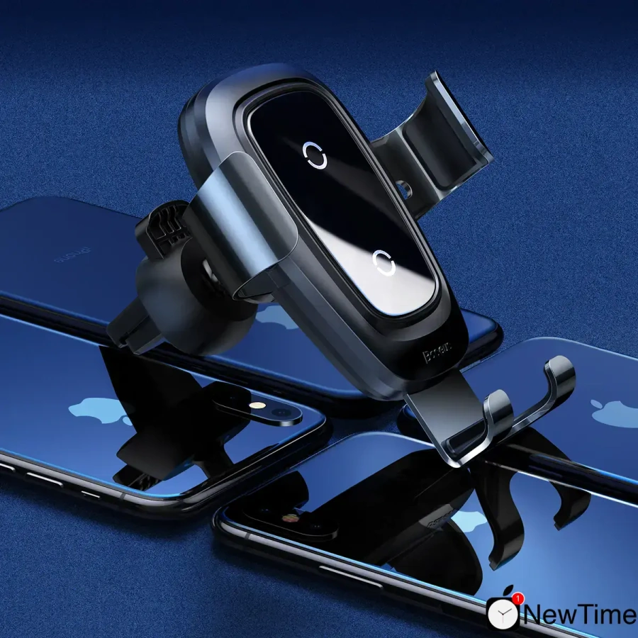Автомобильный держатель с беспроводной зарядкой для смартфона Baseus Metal Wireless Charger Gravity Car Mount Black (WXYL-B0S)