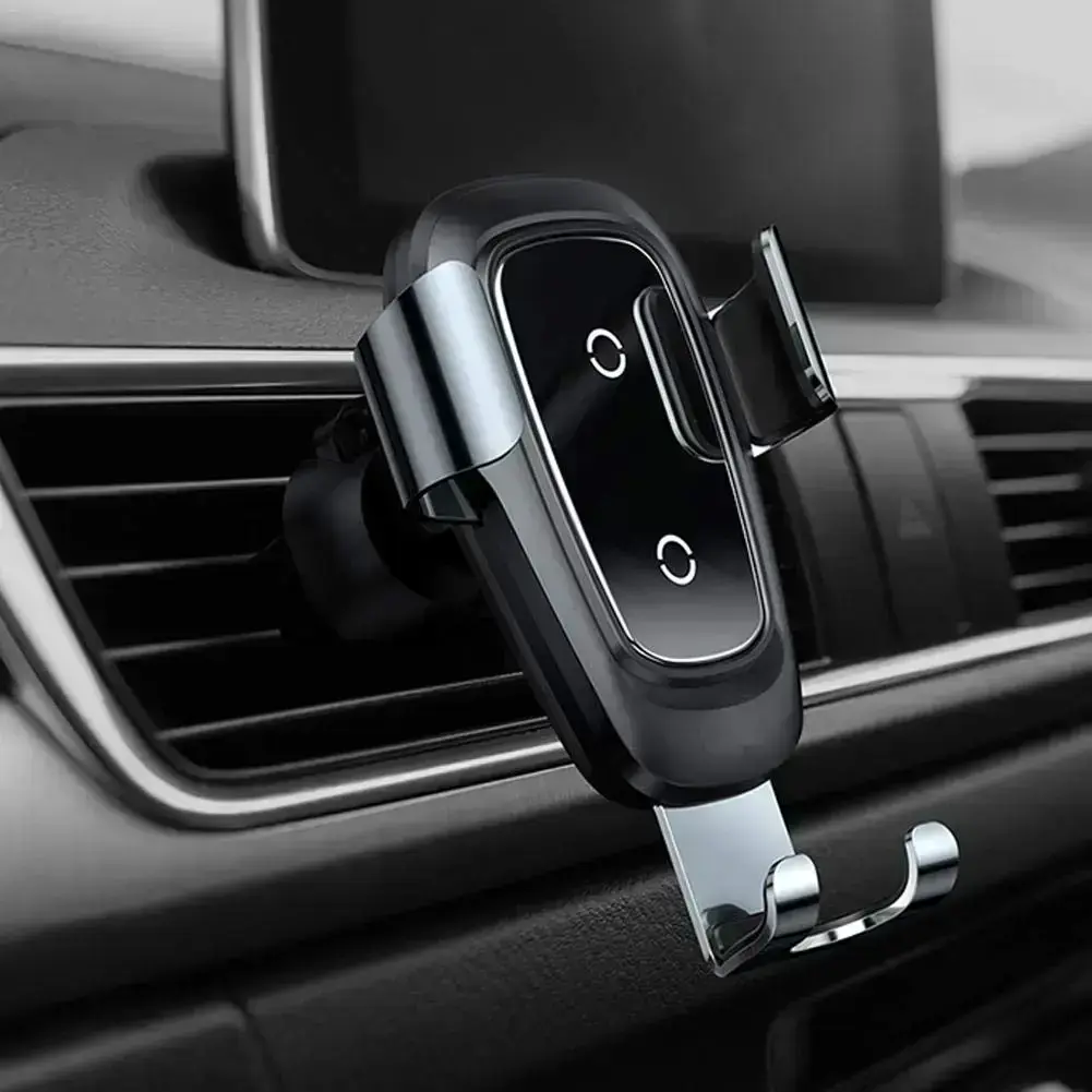 Автомобильный держатель с беспроводной зарядкой для смартфона Baseus Metal Wireless Charger Gravity Car Mount Black (WXYL-B0S)