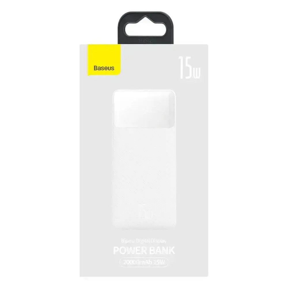 Зовнішній акумулятор Baseus Bipow Digital Display 20000 mAh 15W White (PPDML-J02)