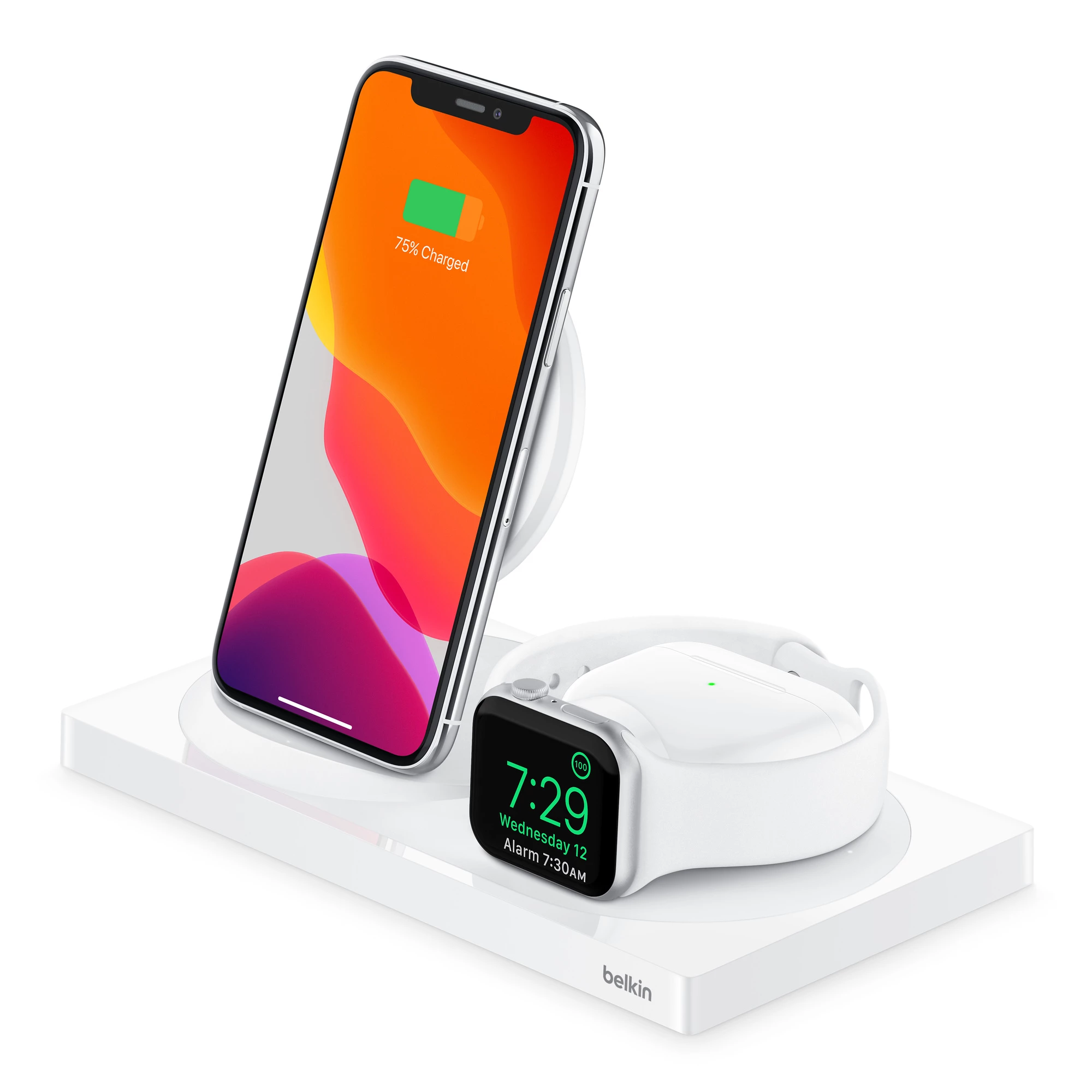 Бездротовий зарядний пристрій Belkin BOOST↑CHARGE™ 3-in-1 Wireless Charger for iPhone + Apple Watch + AirPods - White (WIZ004ttWH-APL)