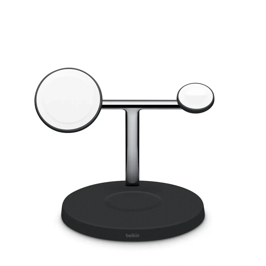 Бездротовий зарядний пристрій Belkin BoostCharge Pro 3-in-1 Wireless Charger with MagSafe - Black (HPG02, WIZ009ttBK-APL)