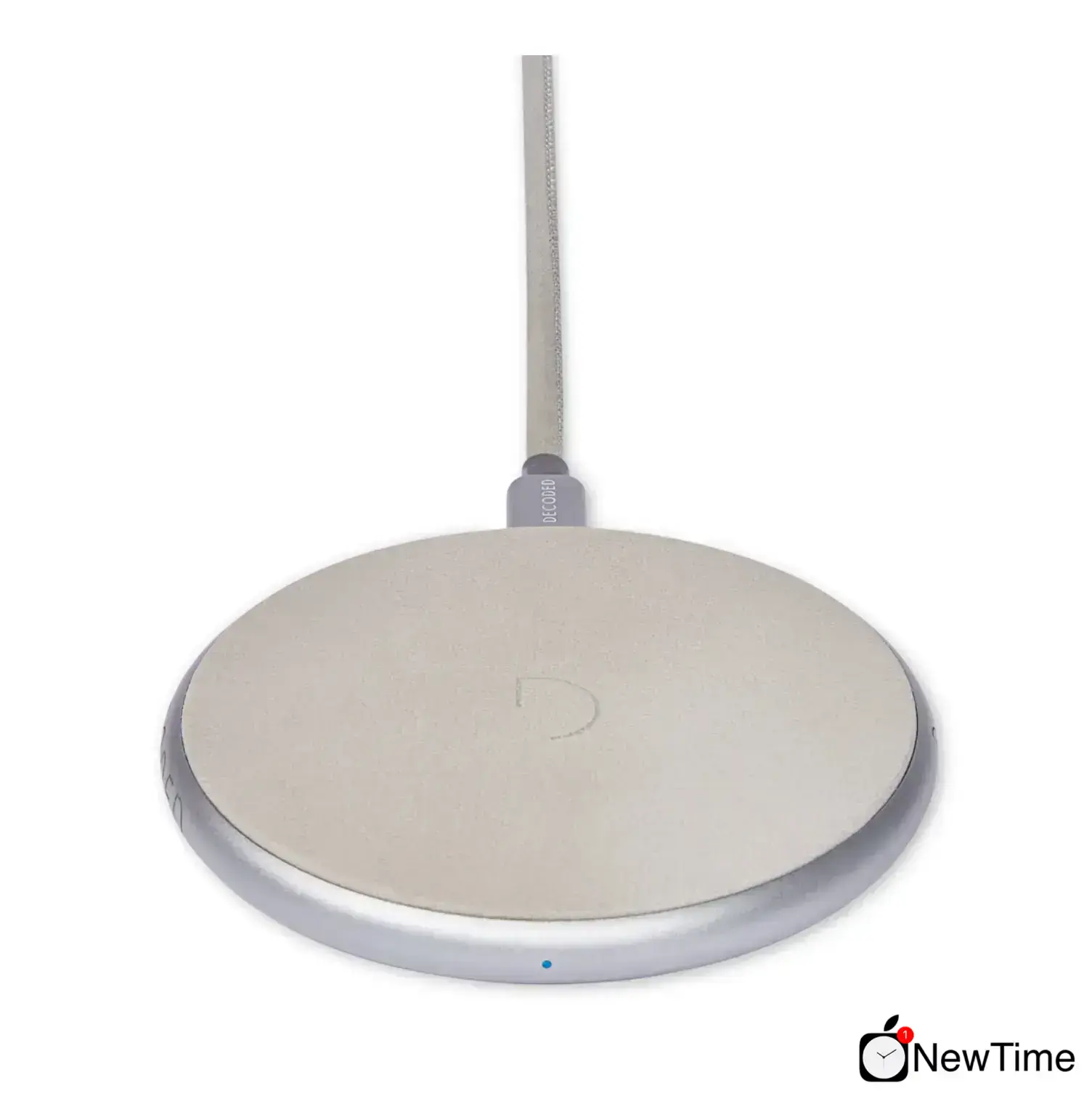 Беспроводное зарядное устройство DECODED Wireless Fast Charger Leather Pad 10W (7.5W) Silver Metal/Grey (D9WC2SRGY)