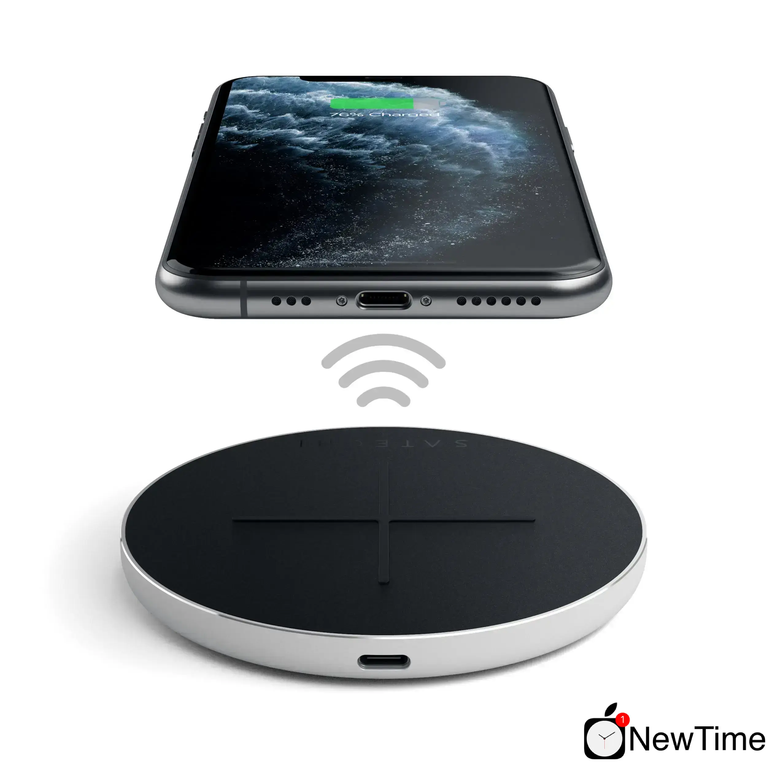 Беспроводное зарядное устройство Satechi Aluminum Fast Wireless Charger V2 Silver (ST-IWCBS)