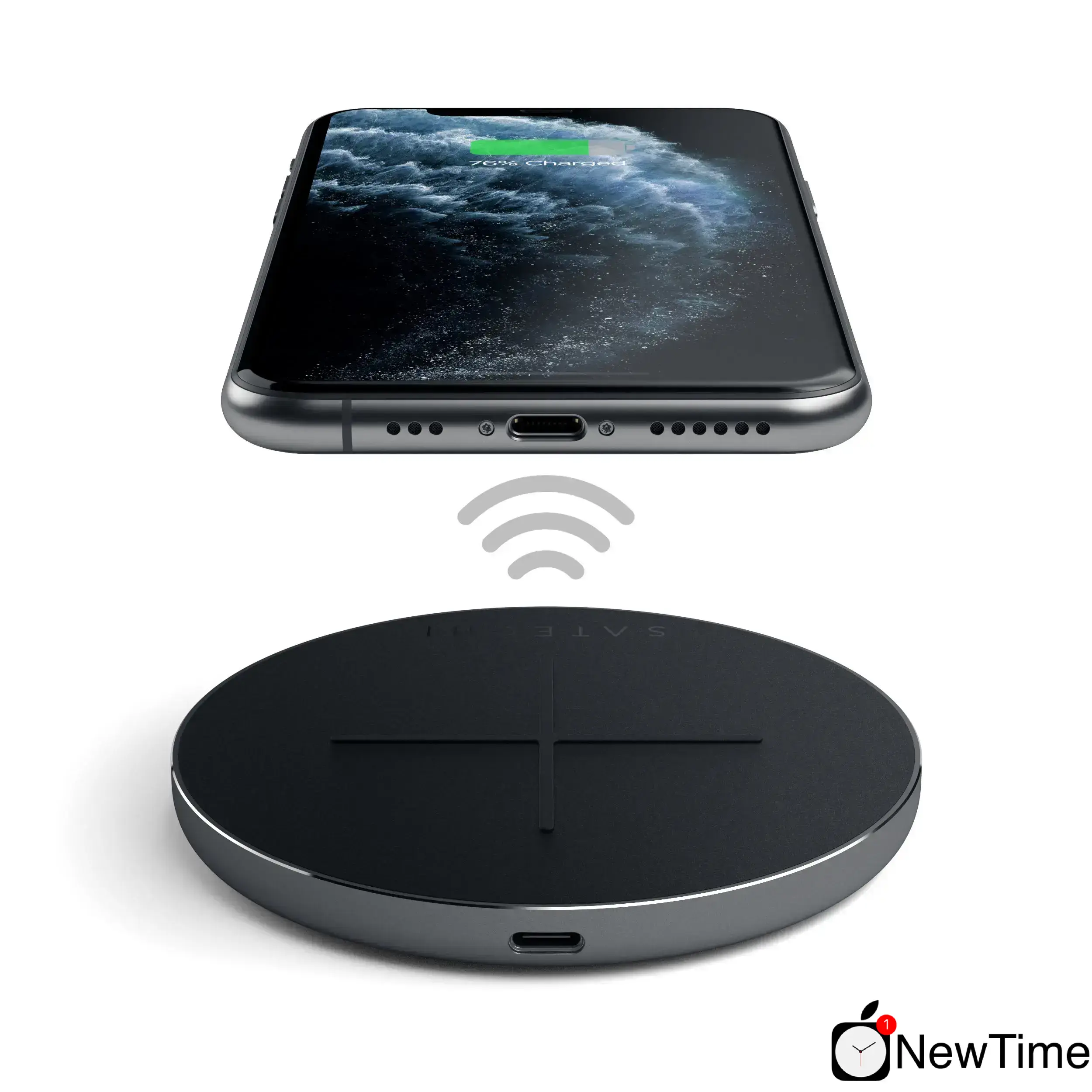 Беспроводное зарядное устройство Satechi Aluminum Fast Wireless Charger V2 Space Grey (ST-IWCBM)