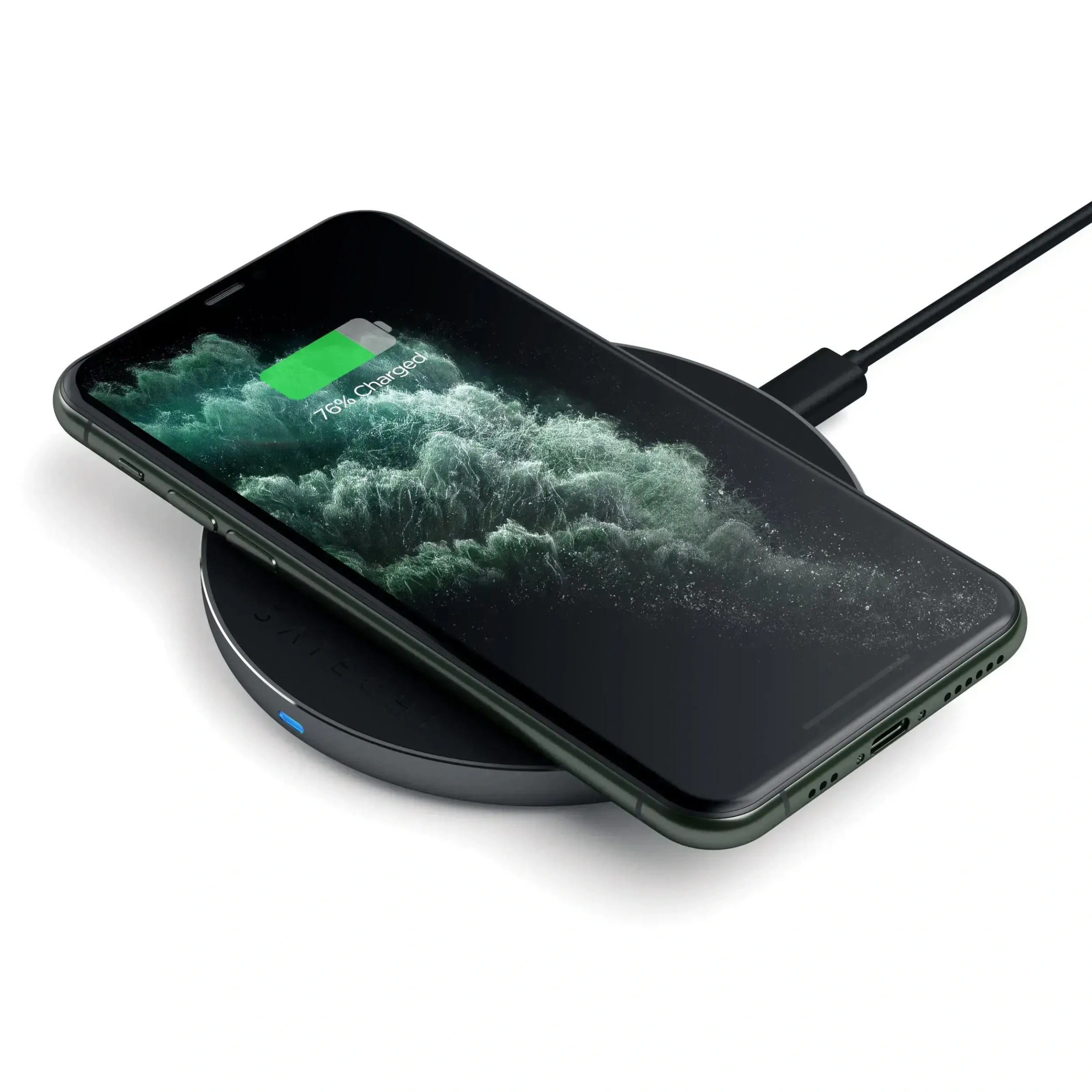 Беспроводное зарядное устройство Satechi Aluminum Fast Wireless Charger V2 Space Grey (ST-IWCBM)